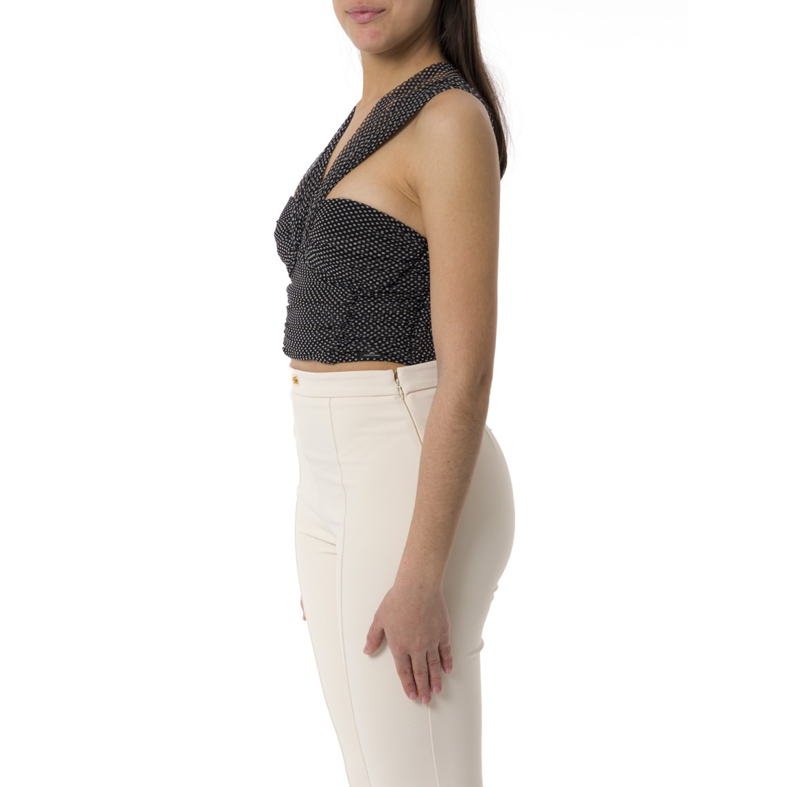 Top in tulle con stampa pois Elisabetta Franchi