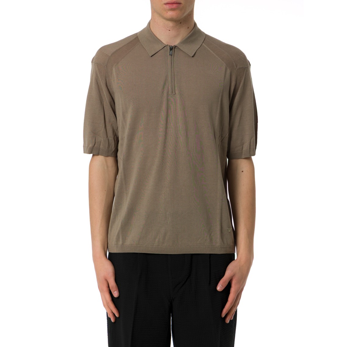 Polo Emporio Armani in misto cotone e seta