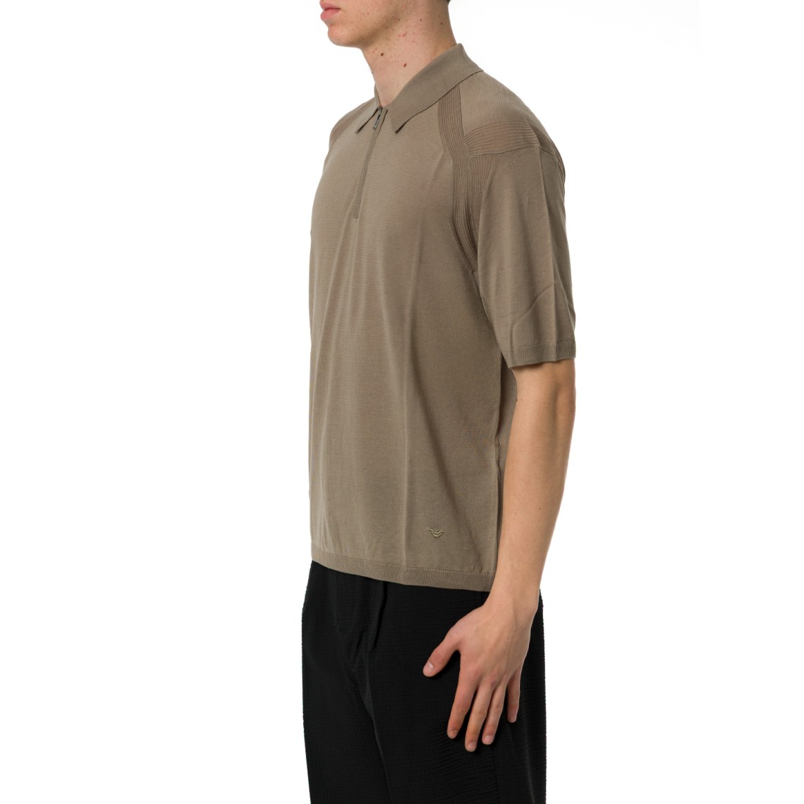 Polo Emporio Armani in misto cotone e seta