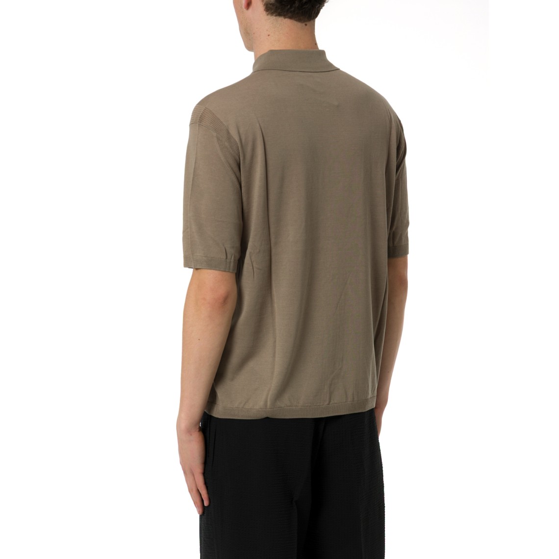 Polo Emporio Armani in misto cotone e seta