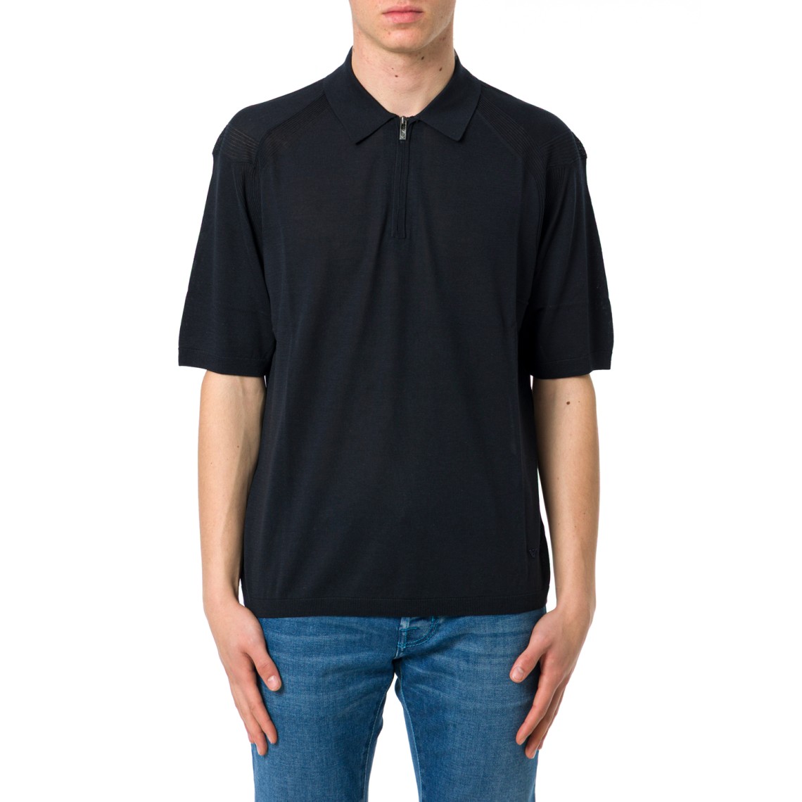 Polo Emporio Armani in misto cotone e seta