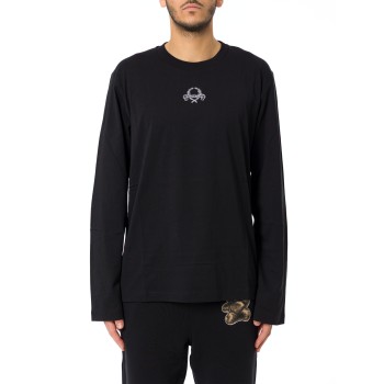 T-shirt Laurel Crown Logo Moschino Couture a manica lunga