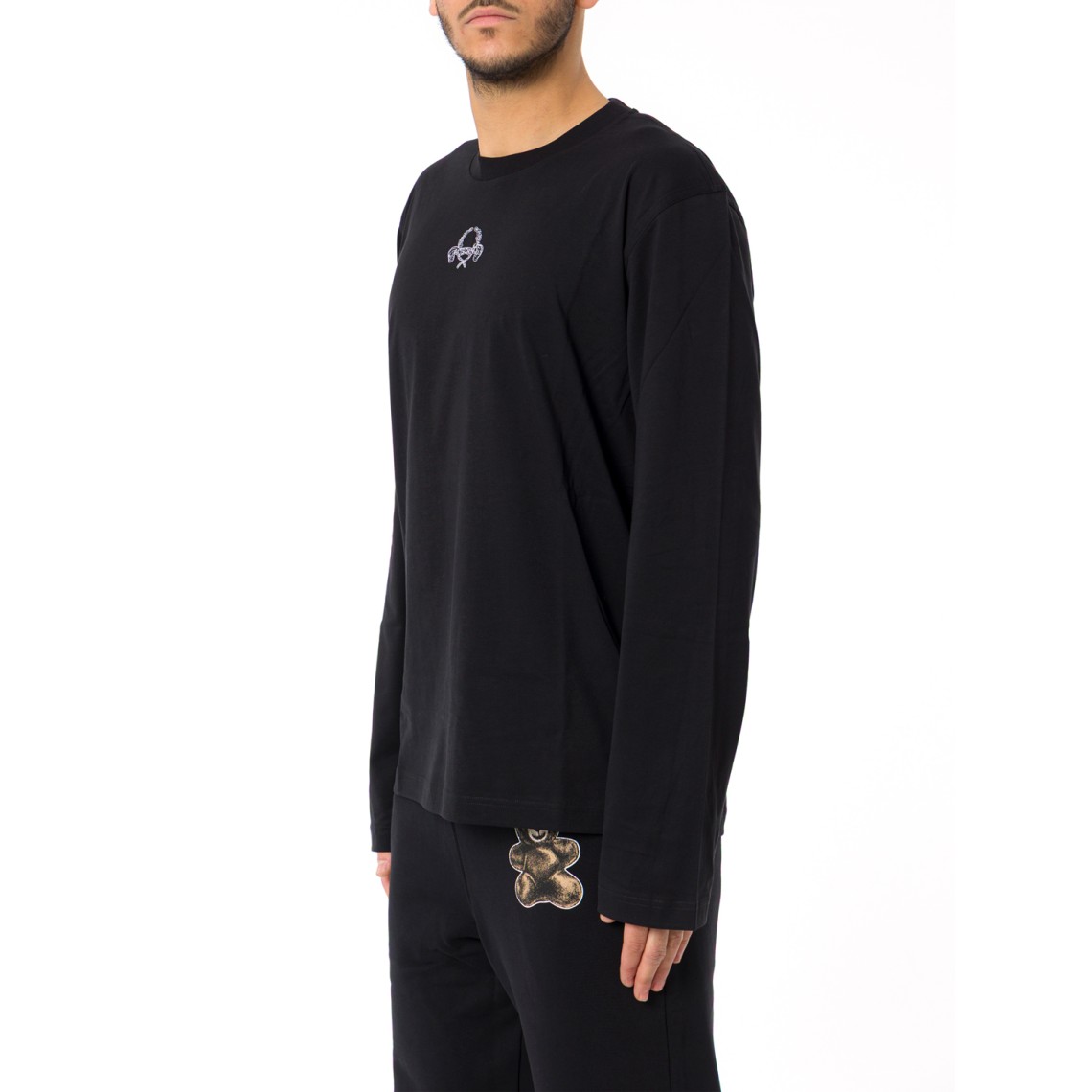T-shirt Laurel Crown Logo Moschino Couture a manica lunga