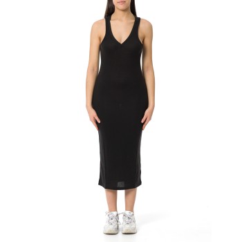 Abito midi con scollo a V in maglia morbida Calvin Klein...
