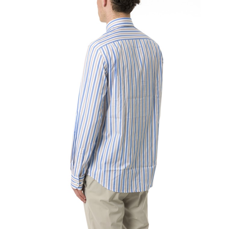 Camicia in popeline di cotone a righe Paul & Shark