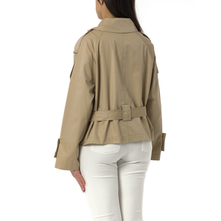 Cropped trench in gabardine Pennyblack