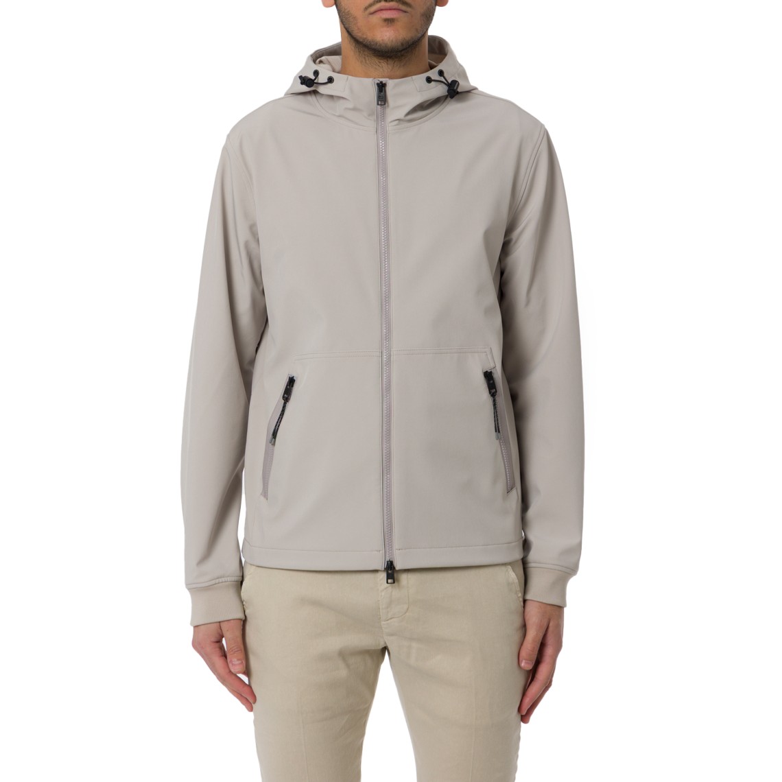 Giacca in Tech Softshell Woolrich con cappuccio