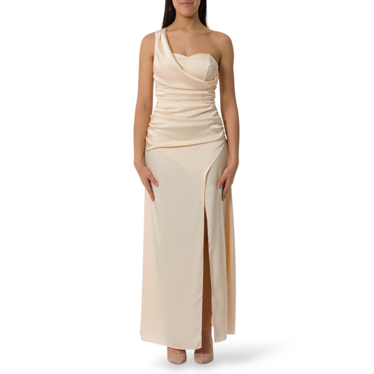 Abito monospalla Hanita Couture in crêpe