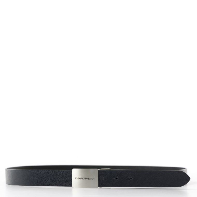 Cintura reversibile in pelle con fibbia logata Emporio Armani