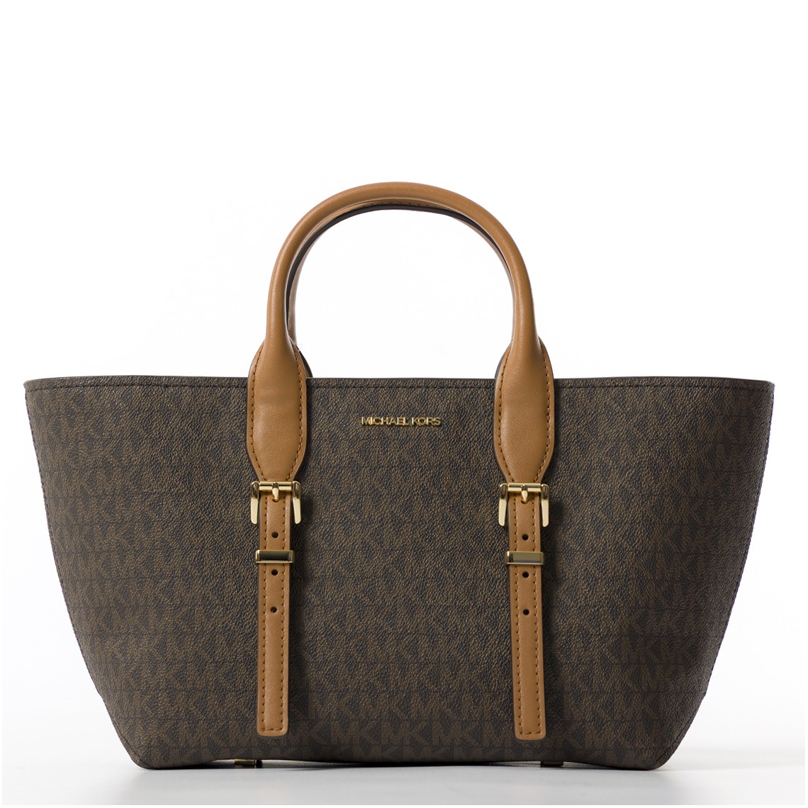 Borsa Moore Michael Kors in cotone spalmato con monogram MK all over
