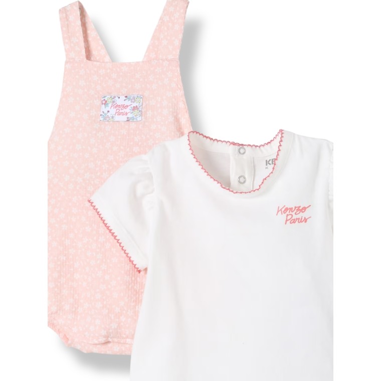 Coordinato in cotone a fantasia floreale Kenzo Kids