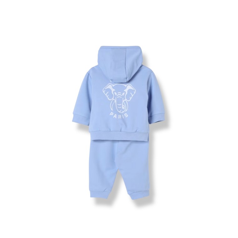 Coordinato in cotone con stampa Elefante Kenzo Kids