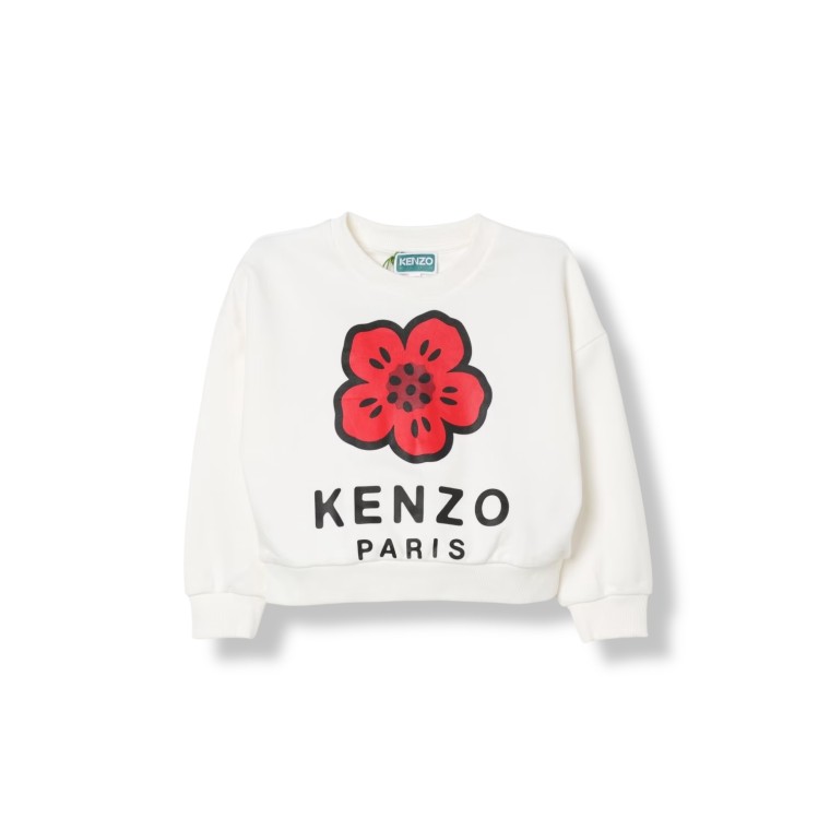 Felpa a girocollo con stampa fiore Kenzo Kids
