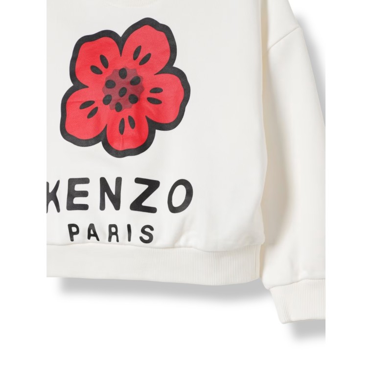Felpa a girocollo con stampa fiore Kenzo Kids