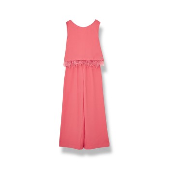 Tuta lunga con piume Liu Jo Kids in cotone 