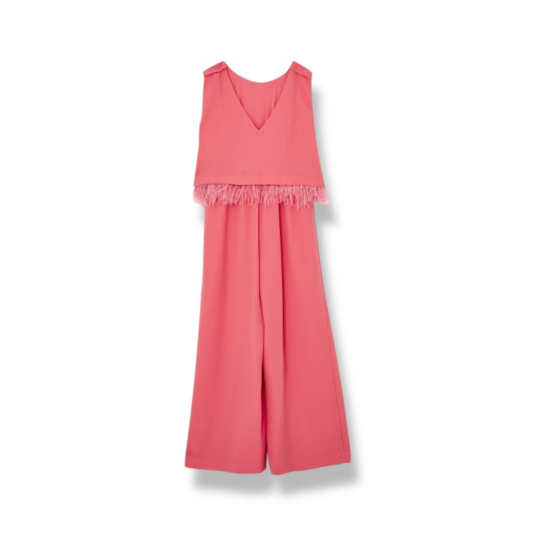 Tuta lunga con piume Liu Jo Kids in cotone 