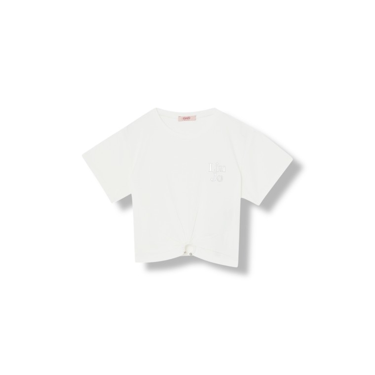 T-shirt cropped in cotone Liu Jo Kids
