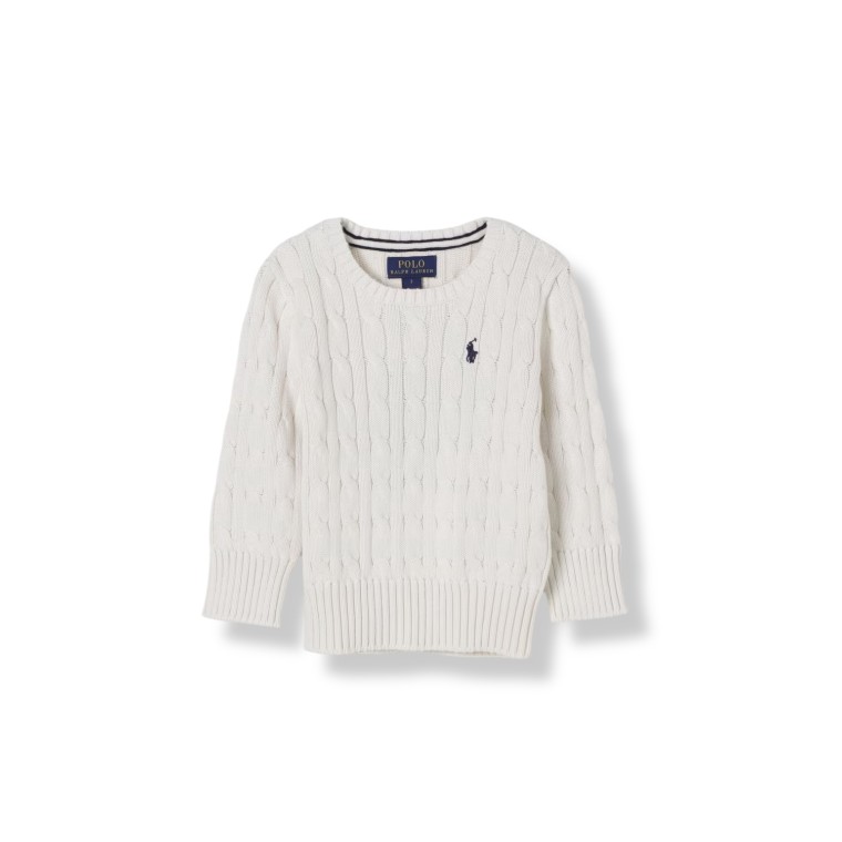 Maglia in cotone a trecce sottili Polo Ralph Lauren bambino