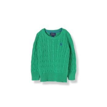 Maglia in cotone a trecce sottili Polo Ralph Lauren bambino