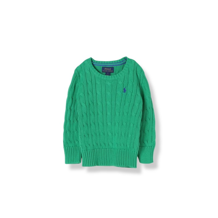 Maglia in cotone a trecce sottili Polo Ralph Lauren bambino