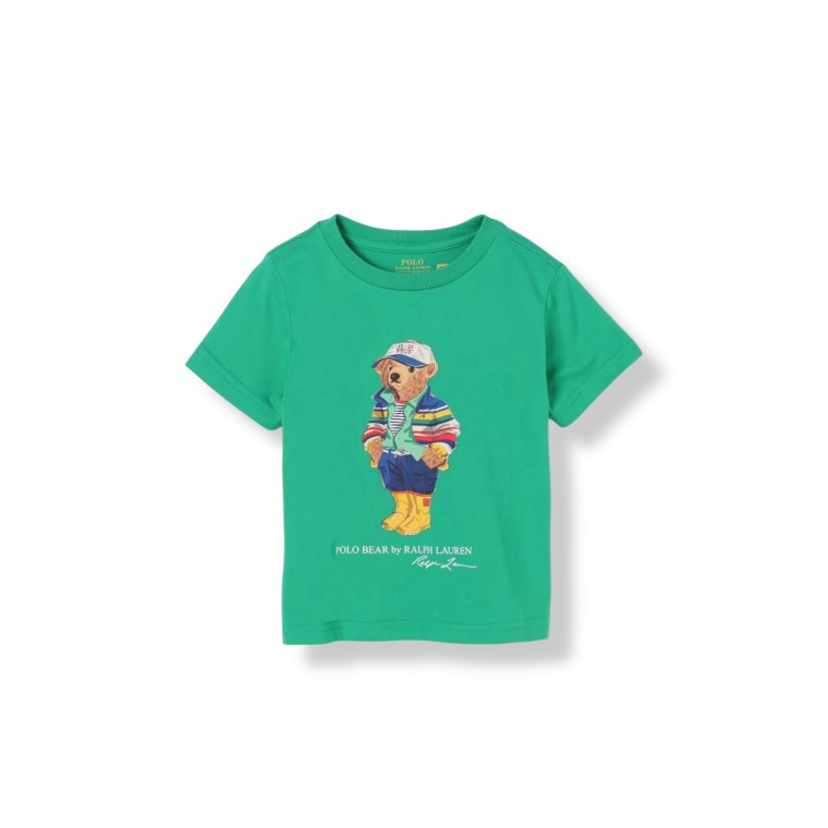 T-shirt in cotone con logo teddy Polo Ralph Lauren