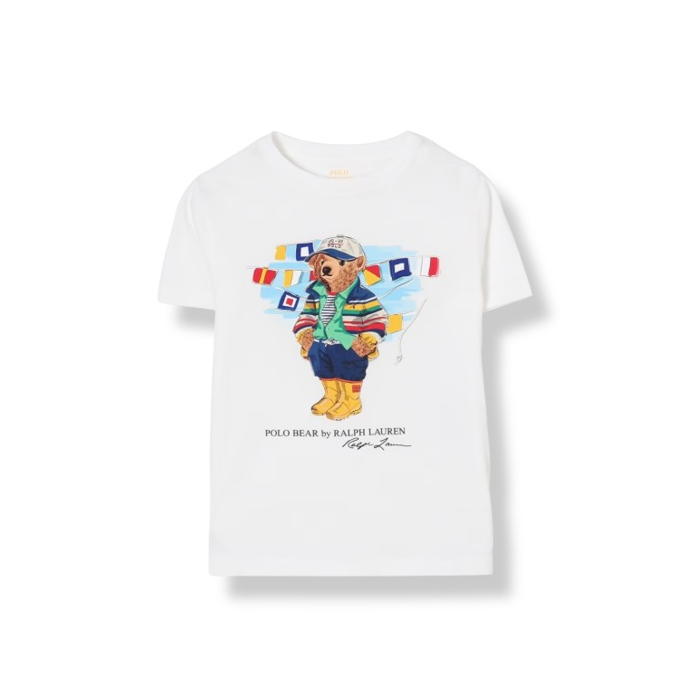 T-shirt in cotone Bear Polo Ralph Lauren bambino