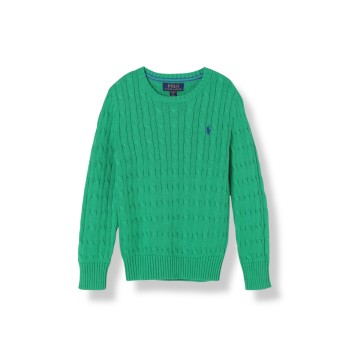 Maglia in cotone a trecce sottili Polo Ralph Lauren bambino