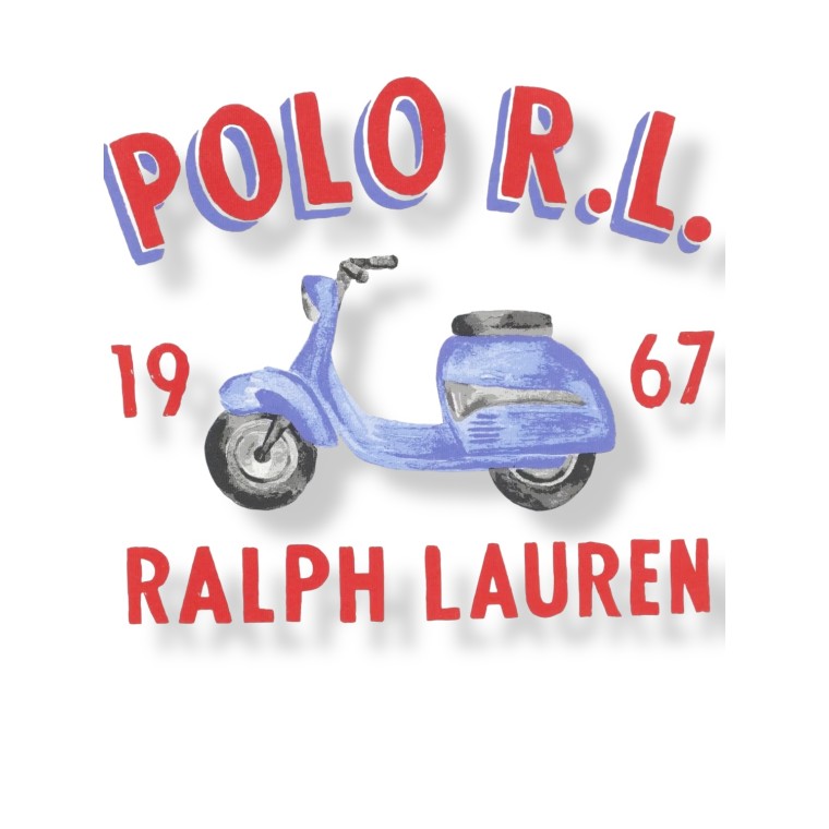 T-shirt in cotone con stampa logo Polo Ralph Lauren bambino
