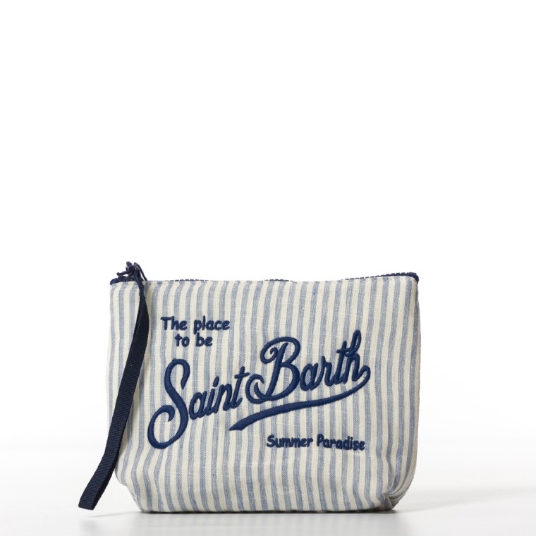 Pochette in lino a righe Aline Soft Mc2 Saint Barth