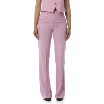 Pantaloni dritti Marella in stuoia stretch mélange
