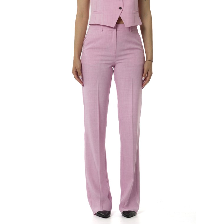 Pantaloni dritti Marella in stuoia stretch mélange