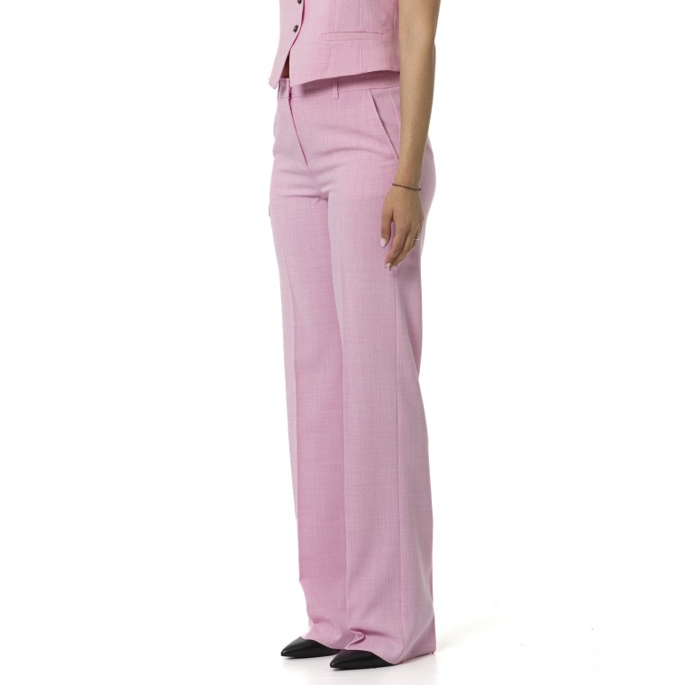 Pantaloni dritti Marella in stuoia stretch mélange