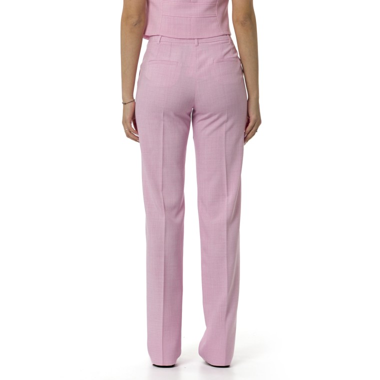 Pantaloni dritti Marella in stuoia stretch mélange