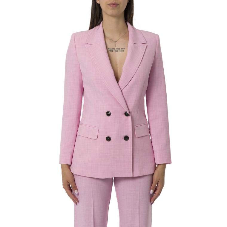 Giacca doppiopetto Marella in stuoia mélange stretch