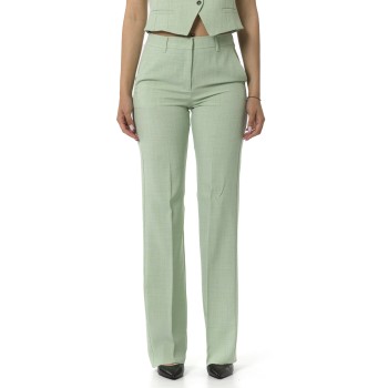 Pantaloni dritti Marella in stuoia stretch mélange