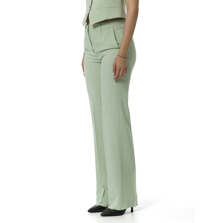 Pantaloni dritti Marella in stuoia stretch mélange