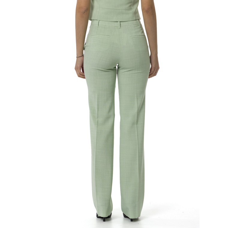 Pantaloni dritti Marella in stuoia stretch mélange