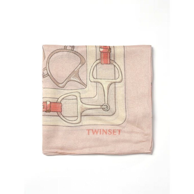 Sciarpa Twinset in viscosa con stampa catene