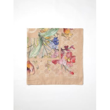 Foulard Twinset in crepe con stampa floreale