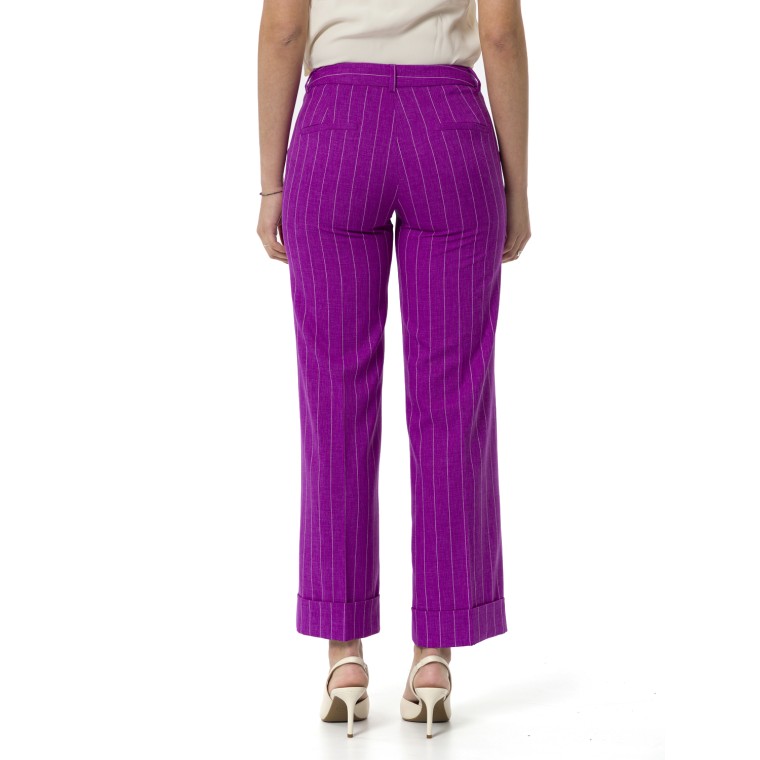 Pantaloni gessati con risvolto Emme Marella