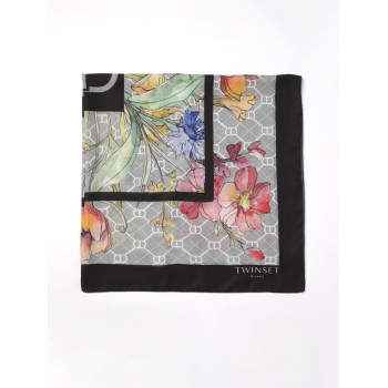 Foulard Twinset in crepe con stampa floreale