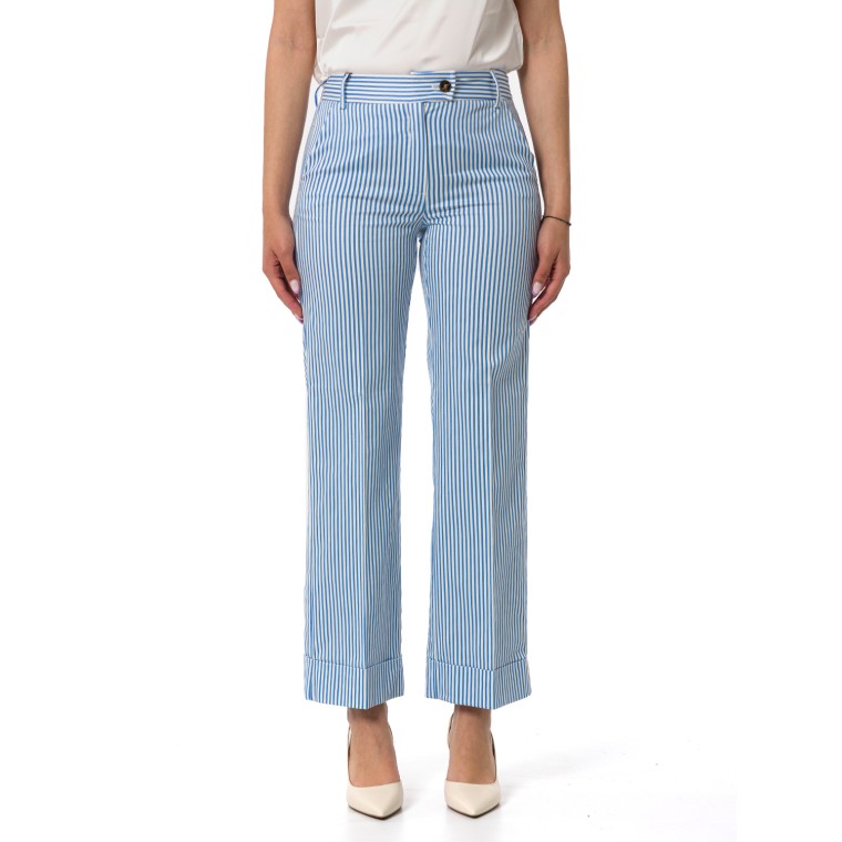 Pantaloni a righe con riscolto Emme Marella