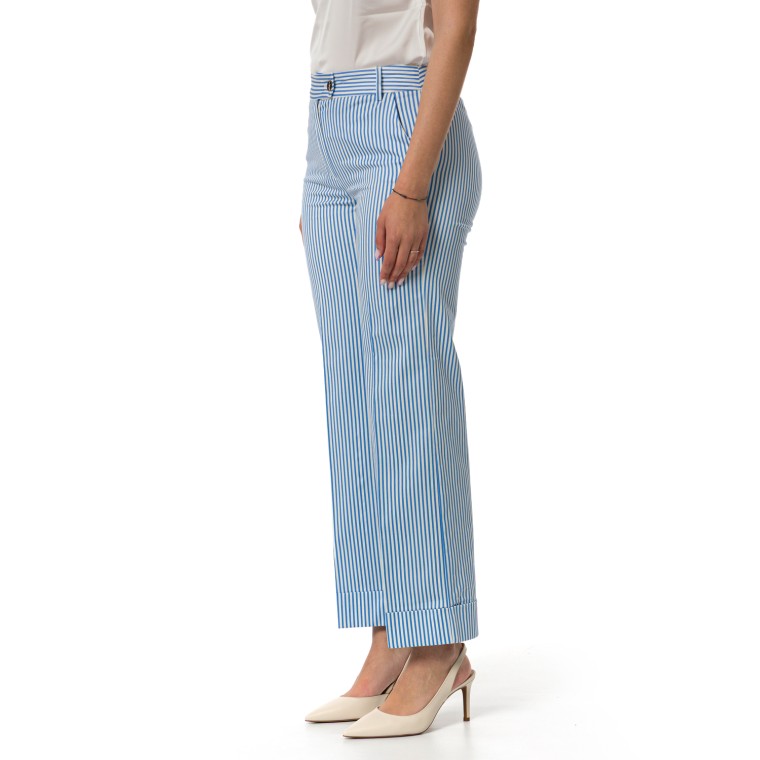 Pantaloni a righe con riscolto Emme Marella