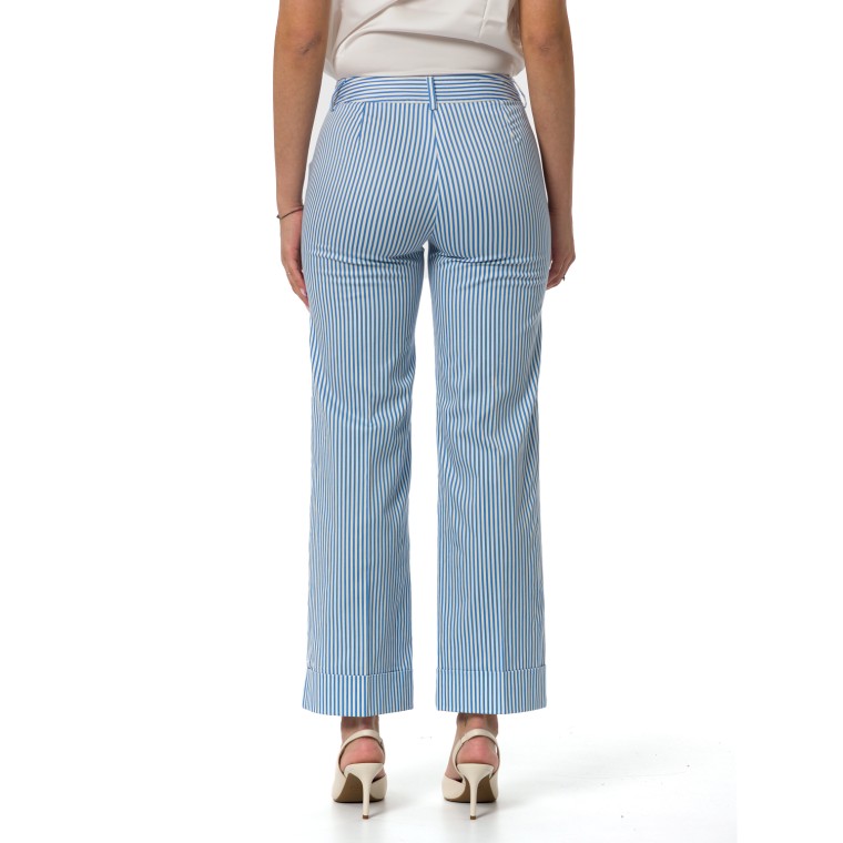 Pantaloni a righe con riscolto Emme Marella
