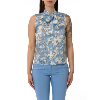 Camicia smanicata in creponne tecnico Emme Marella con...