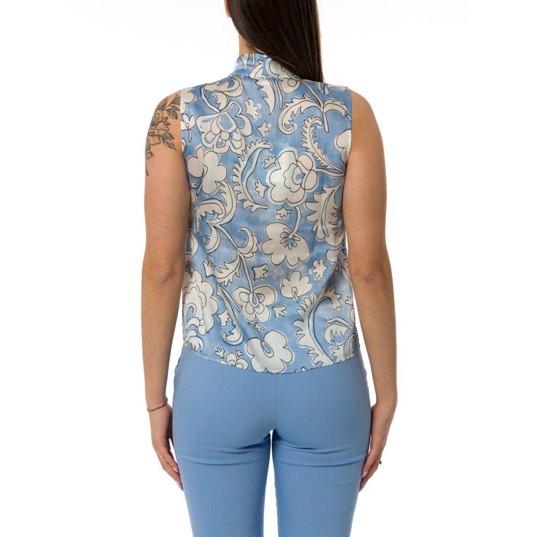 Camicia smanicata in creponne tecnico Emme Marella con fusciacca