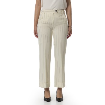 Pantaloni gessati con risvolto Emme Marella