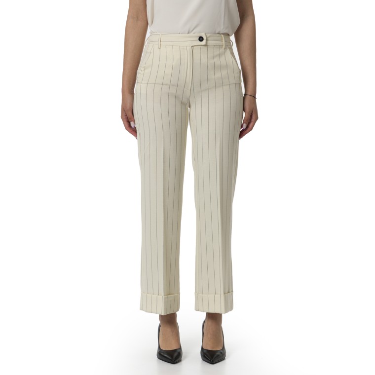 Pantaloni gessati con risvolto Emme Marella