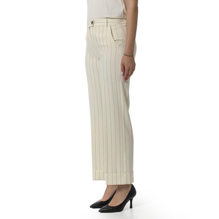 Pantaloni gessati con risvolto Emme Marella