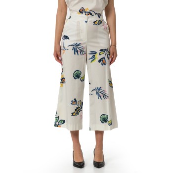 Pantaloni crop wide-leg ricamati Marella